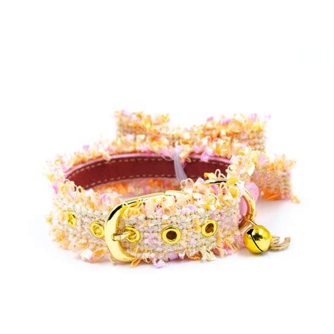 pink chanel dog collar